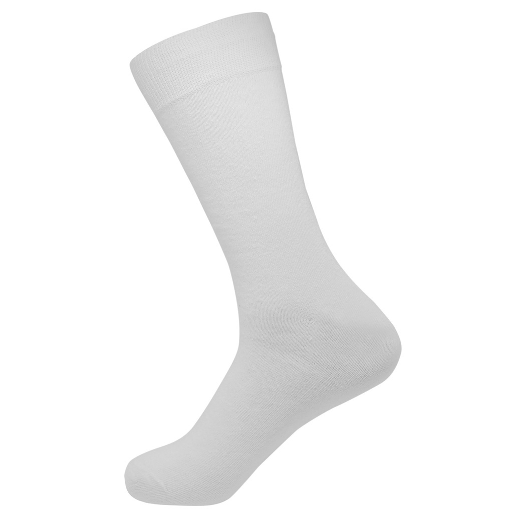 Kit 3 Pares de Meias Sociais Brancas de Algodão