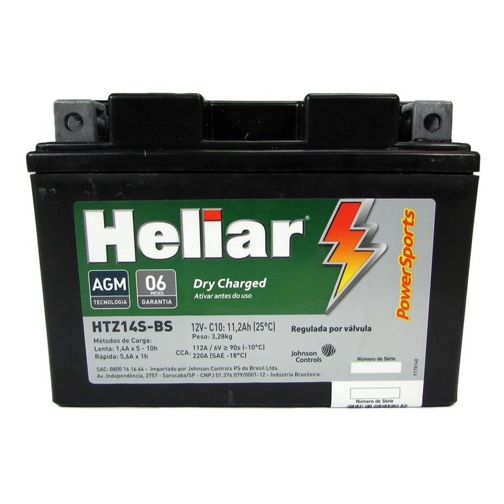 Bateria Htz14s-bs Heliar Honda Shadow 750  Nc 700 750 Transalp