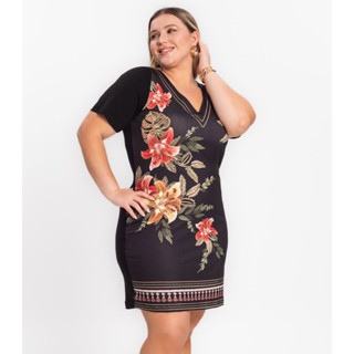 Vestido Feminino Plus Size Secret Glam Preto