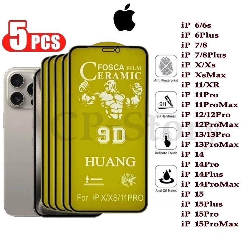 Kit Película Fosca Cerâmica Flexível 9D Hidrogel Todos os modelos iPhone 6 7 8 X XR 11 12 ...