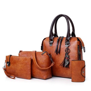 2023 Um conjunto de 4 pcs/conjunto de bolsas de couro femininas, com tiras e bolsas femininas
