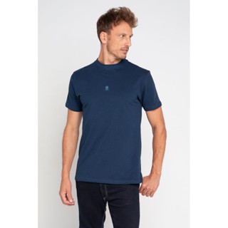 Camiseta Masculina Gola Alta Silk Polo Wear Marinho