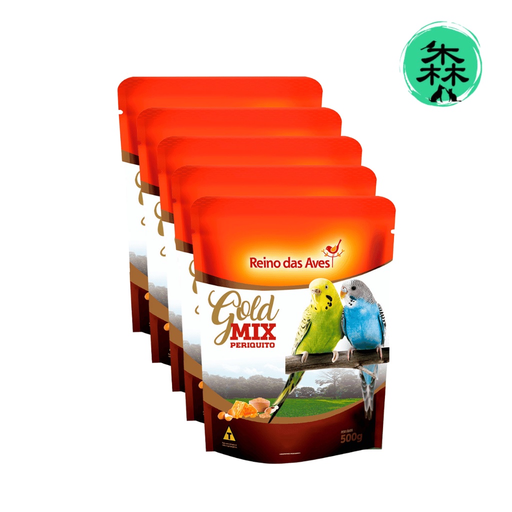 KIT PERIQUITO GOLD MIX - Reino das Aves 500gr - 5 und em Oferta na Shopee