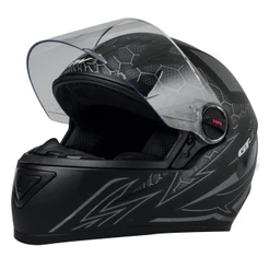 Capacete Fechado Moto Com Narigueira GT2 Preto Fosco Tamanho 56 Com Casco ABS Resistente Esportivo