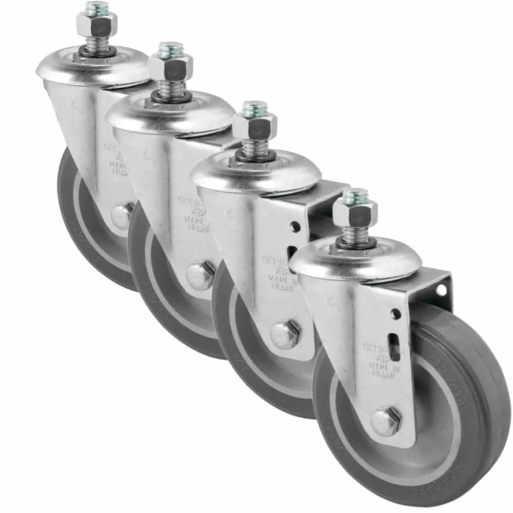Rodizio Giratório 4 Peças 150mm para até 85kg com Espiga Roscada 1/2 POL GLE612-BP SCHIOPPA