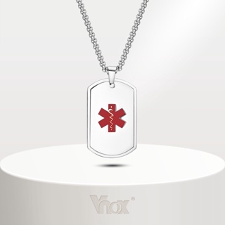 Vnox Engrave Medical Alert ID Colar De Alerta Médico Para Homens , Pingente De Tag De Cão De Aço Inoxidável , Festa De Aniversário Do Dia Dos Pais Presente De Jóias em Oferta na Shopee