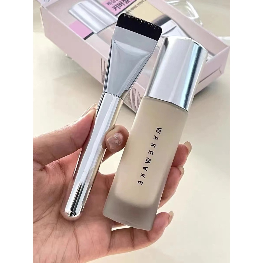 Pincel Coréia Coréia Pincel para Sobrancelhas Pincel para Sobrancelhas Pincel para Sobrancelhas wake New Style Foundation Pincel Plano Maquiagem Pincel Ultra-Thin Concealer Beauty Tool