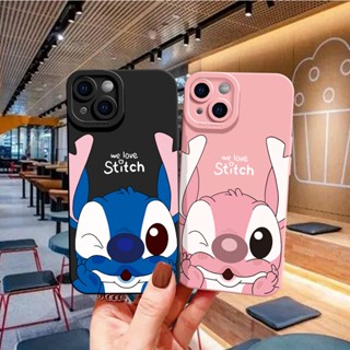 Para iPhone 13 14 15 Pro Max Caixa De Telefone 15 14 PLUS 11 13 14 Stitch Câmera Proteção De LENS Macia Covor De Casal