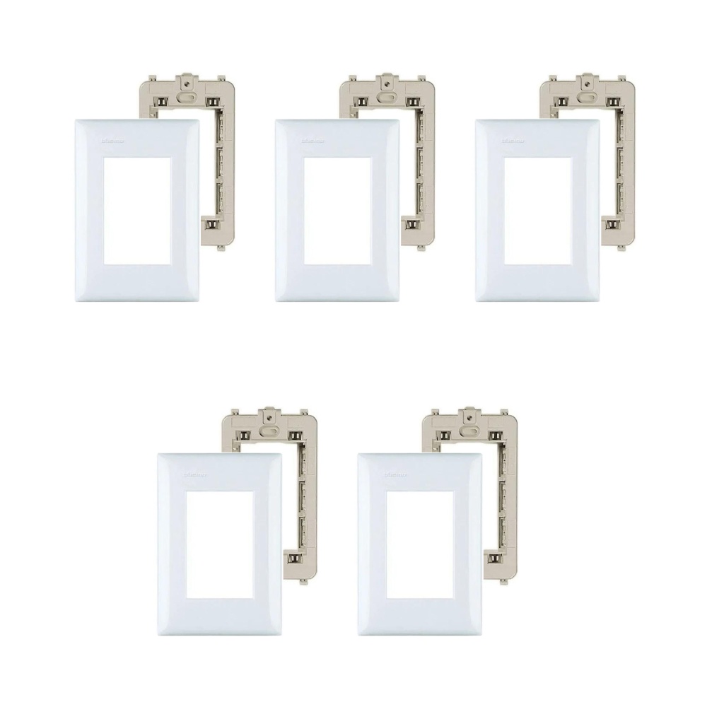 Kit 5 Placas 4X2 Para 3 Módulo Thesi Bticino M5P3 C Suporte