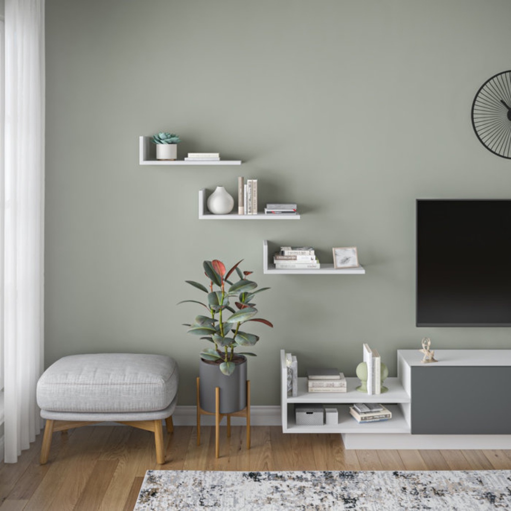 CONJUNTO 3 PRATILEIRA DECORATIVA DE SALA 45X12 EM MDF