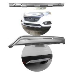 Kit Protetor Traseiro + Dianteiro de Para-Choque TG Poli HRV 2019 2020 2021 - Prata Aluminium