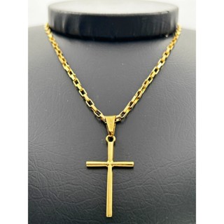 Corrente De Corda Masculina Cartier Banhada A Ouro 18K Com Pingente De Palito Cruzado