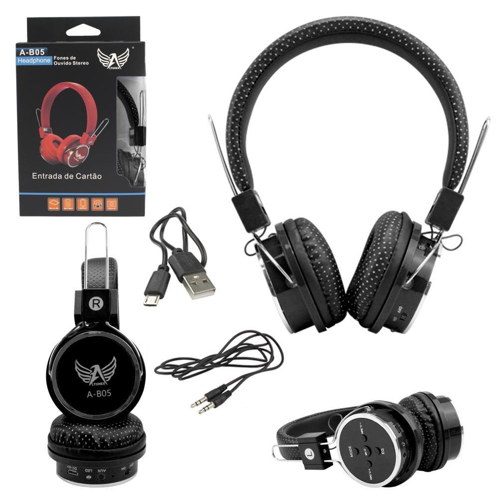 HEADPHONE BLUETOOTH B05 - FONE SEM FIO SD CARD FM SLIM em Oferta na Shopee