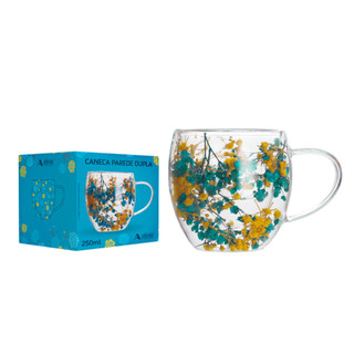 Caneca De Flores Camelia Outono Com Parede Dupla 250ml em Oferta na Shopee