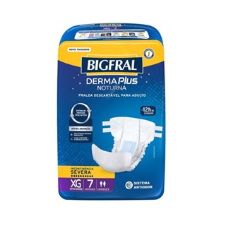 Fralda Descartável Adulto Bigfral Derma Plus Noturna Tamanho XG  - 8 Pacote com 7 Fraldas - Total 56 Tiras em Oferta na Shopee