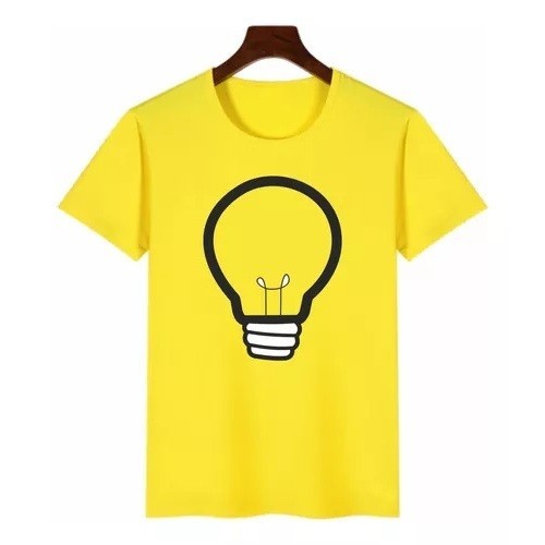 Camiseta Emily Vick Camisa T-shirt  Amarela Lâmpada Leozin Youtuber Festa Criança Juvenil Presente Unissex Personalizada