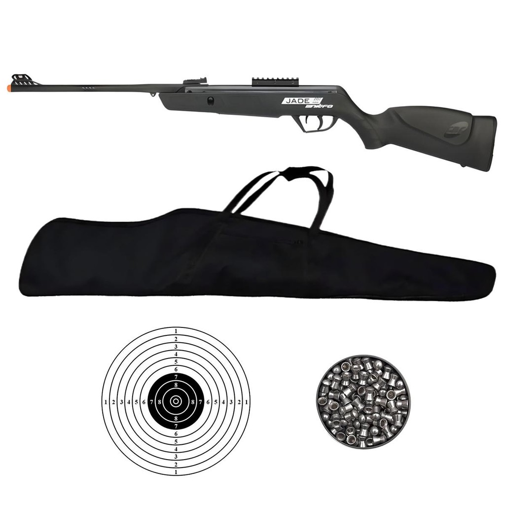 Carabina de Pressão Jade Mais Nitro 5.5mm - CBC + Capa + Chumbo + Alvo em Oferta na Shopee