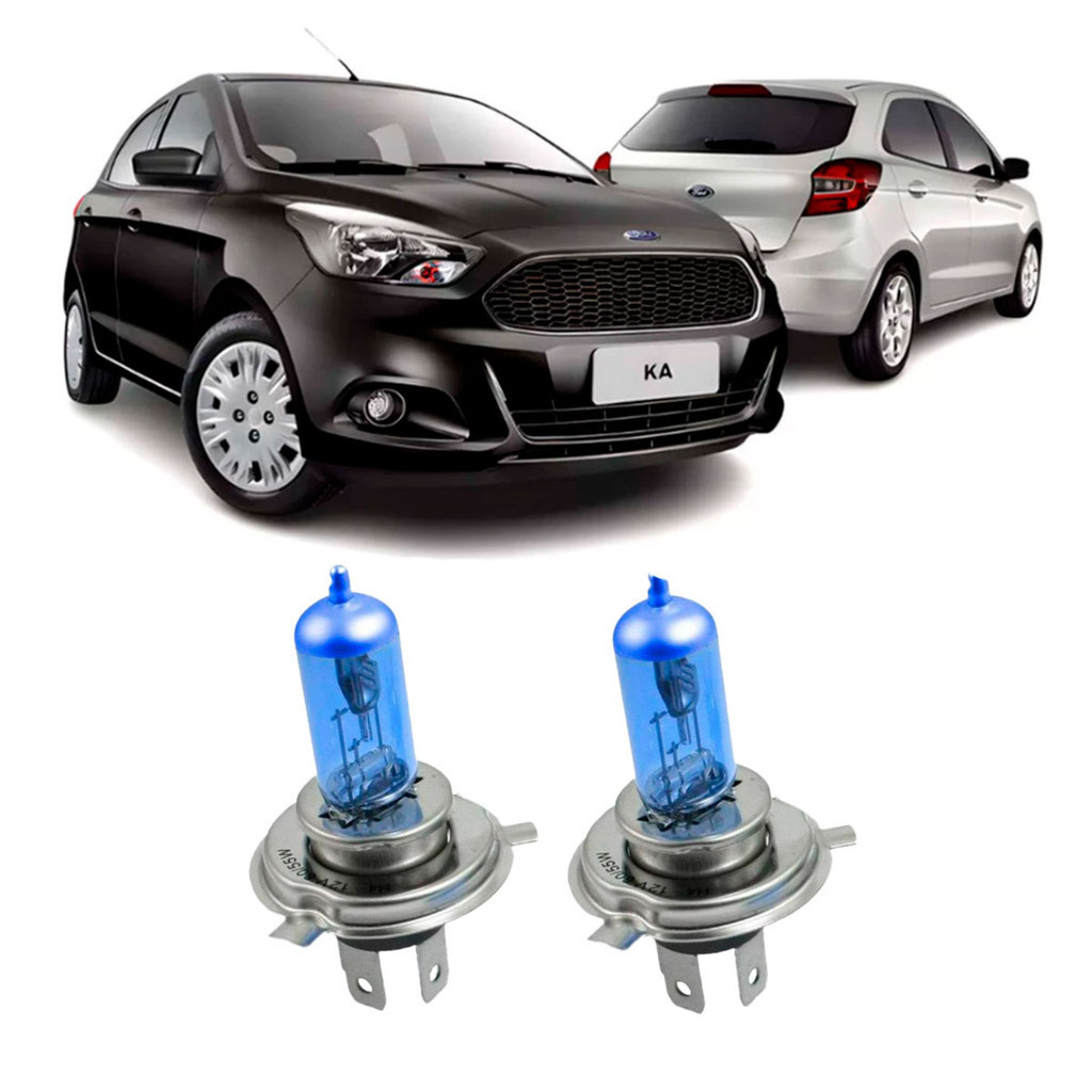 Par de Lâmpadas Super Branca do Farol para Ford Ka 2013 2014 2015 2016 2017 2018 Até 2022 8500k H4 em Oferta na Shopee