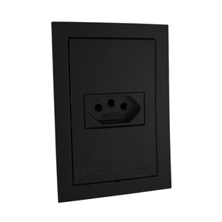 MT-CJ TOMADA 10A HORIZONTAL 4X2 MONTADO - EKRON PRETO