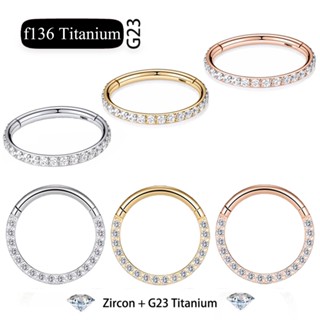 F136 Piercing Hoop for Cartilage Helix Rook Titanium Nose Rings 16G Hinged Segment Ear Cartilage Tragus Earrings Helix Daith Hoops Septum Clicker Piercing Jewelry
