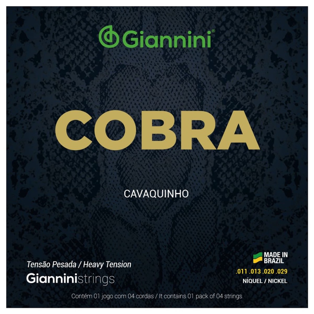 Encordoamento Cavaquinho Giannini Cobra GESCP Níckel Pesada 0.011