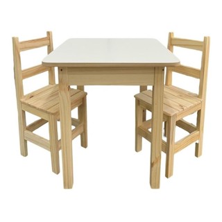 Conjunto Mesa Infantil Madeira Macica Resistente 2 Cadeiras