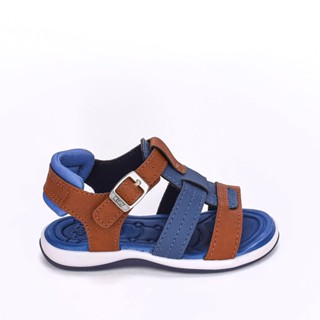 Sandália Infantil Bebê Kidy Comfort Tiras Marrom e Azul
