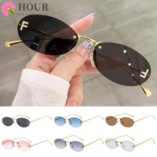 HOUR Óculos De Sol , UV400 Sem Borda Ovais Femininos , Carta De Qualidade De Luxo Decor Cat Eyewear for Women & Men