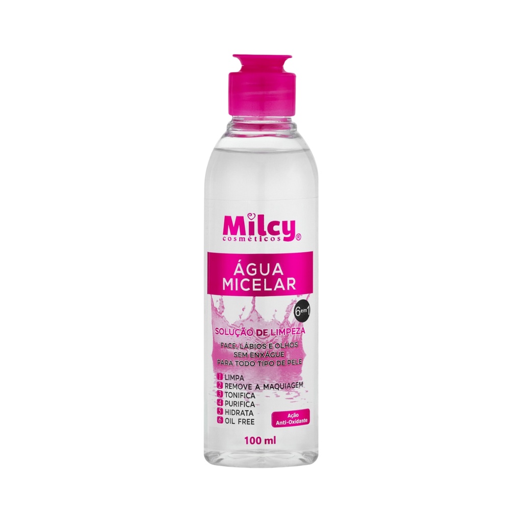 Agua Micelar Para Face Olhos E Labios Todo Tipo Pele Milcy100Ml