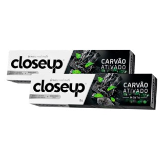 Kit 2 Creme Dental Close Up Carvão Ativado Menta 85g