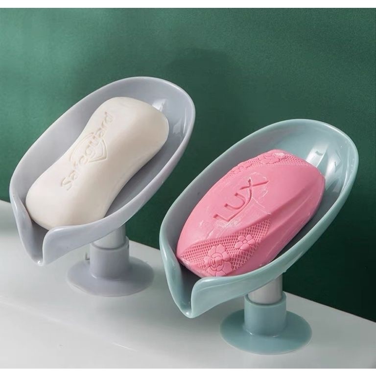 porta Sabonete saboneteira de plastico para uso domestico Para Banheiro Ventosa Forma De Folha