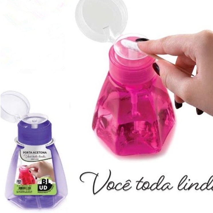 1/2/3 pcs PORTA ACETONA  VOCE TODA LINDA 180Ml DOSADOR ECONOMICO PRATICIDADE E QUALIDADE MANICURE E PEDICURE