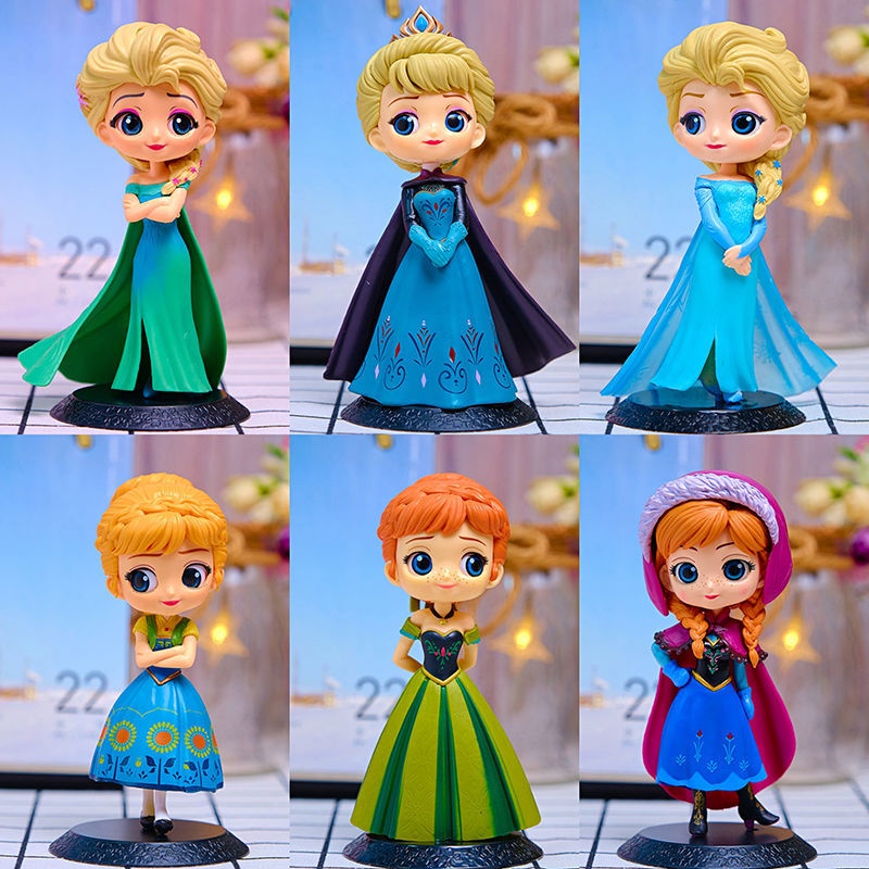 Disney Elsa Anna Princess Frozen Figures Model Doll Collection Costume Children Gift Mini em Oferta na Shopee