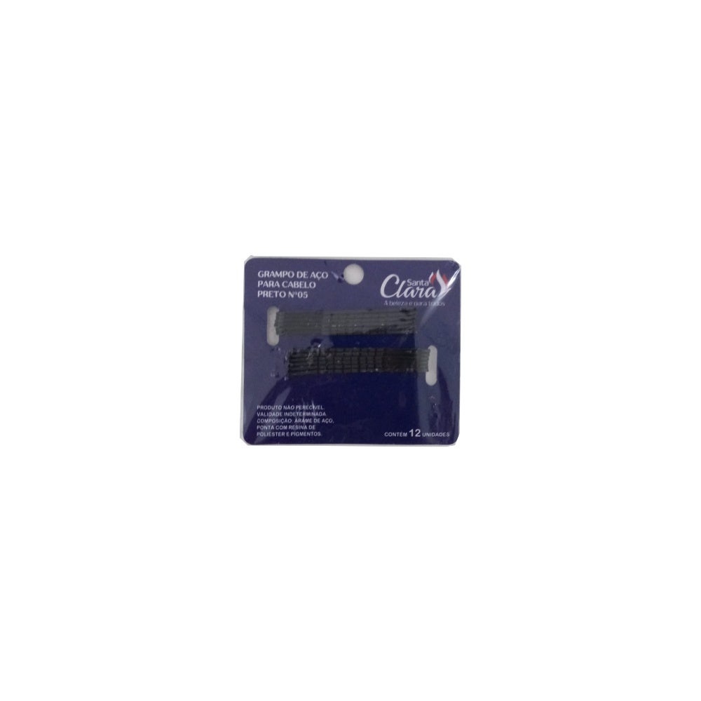 Grampos De Cabelo Santa Clara Nº5 Preto c/12un em Oferta na Shopee