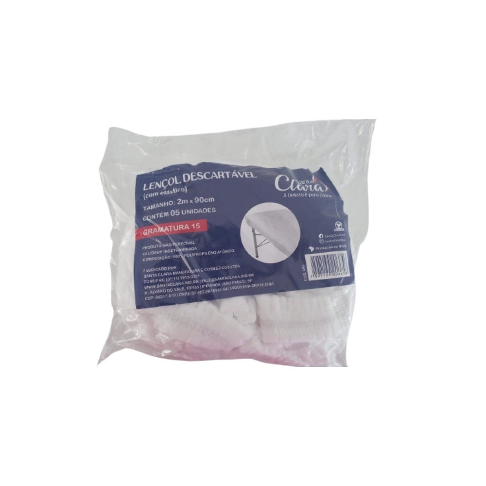 Lençol Descartável Santa Clara Com Elástico 5Un em Oferta na Shopee