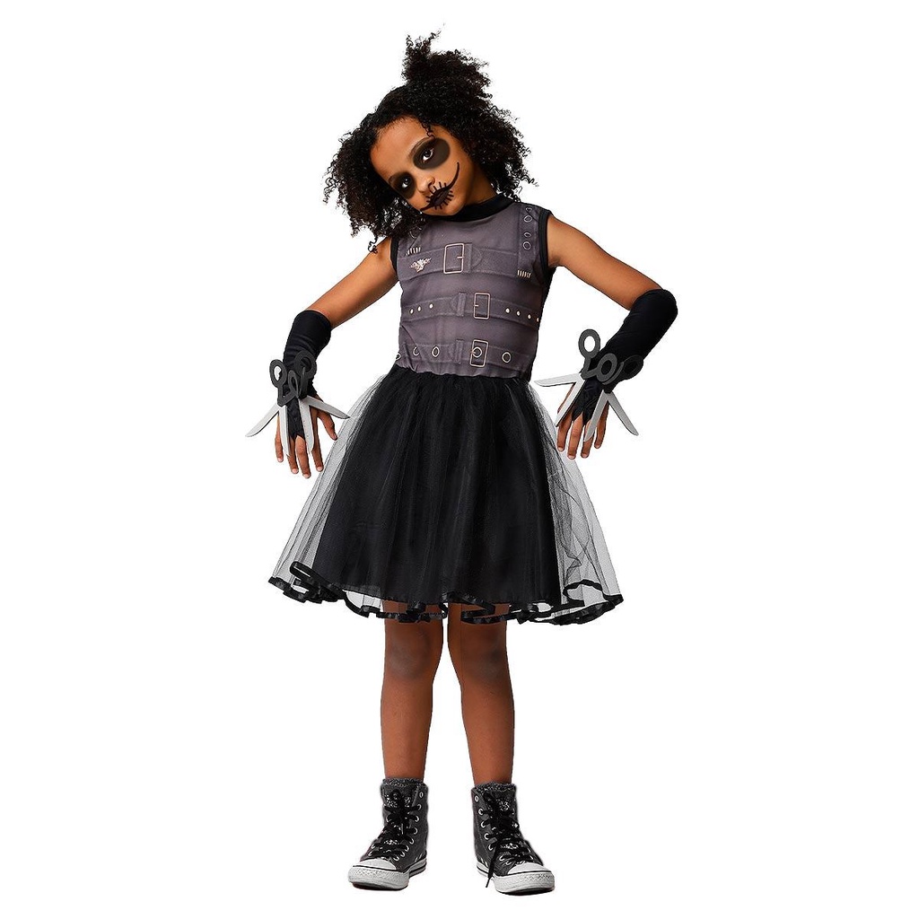 Fantasia Halloween Infantil Feminina Edward Mãos de Tesoura em Oferta na Shopee