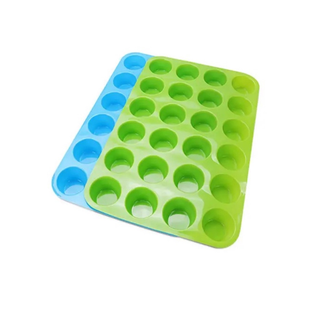 Forma de Silicone 24 Cavidades Mini Bolos Cupcake Muffins e Petit Gateau Freezer Forno Micro-ondas em Oferta na Shopee