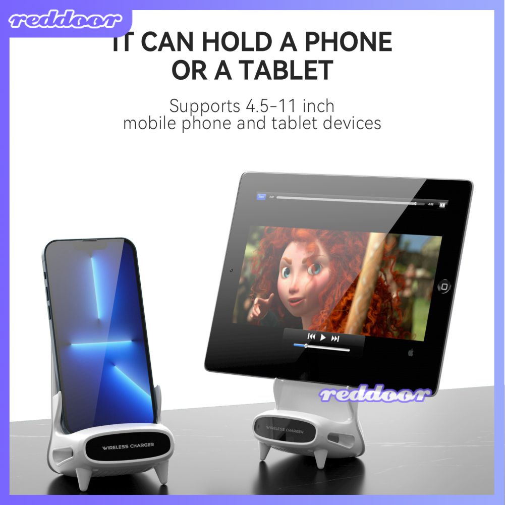 Carregador sem fio 15w, estoque pronto, design criativo, mesa portátil, suporte para celular, mini cadeira, carregador sem fio, carregador rápido, reddoor