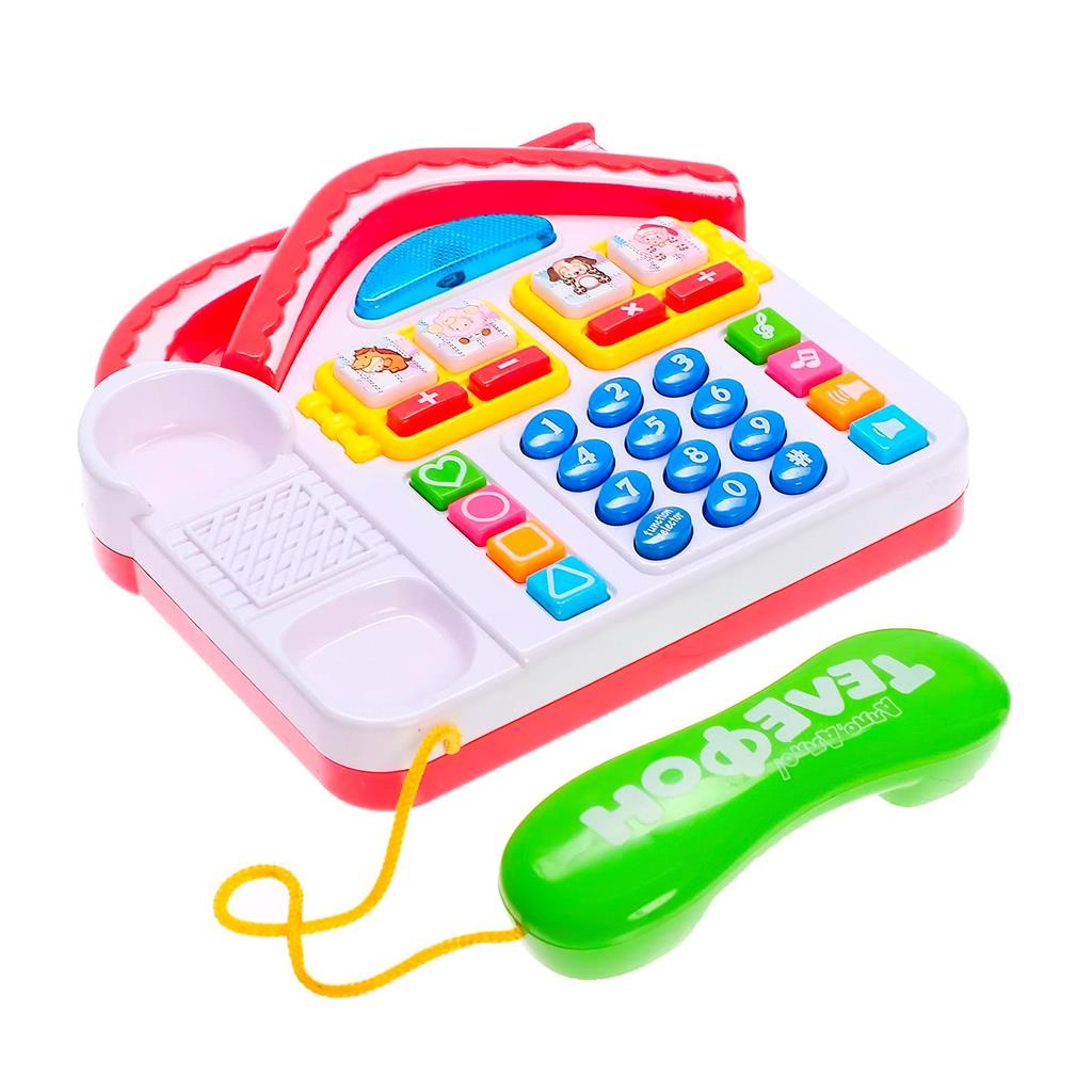 Telefone Infantil Casinha Pedagogico Com 4 Funcoes Emite Som Dos Animais Musical Com Luzes E Sons Para Criancas Bebes