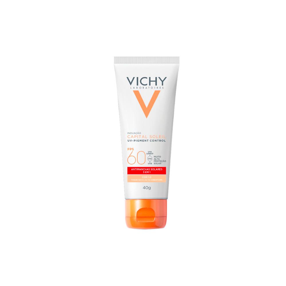 Vichy Capital Soleil UV-Pigment Control FPS60 1.0 Protetor Solar Facial Antimanchas 40g em Oferta na Shopee