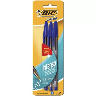 Caneta esferográfica 1.6 Cristal Bold azul 3und Bic