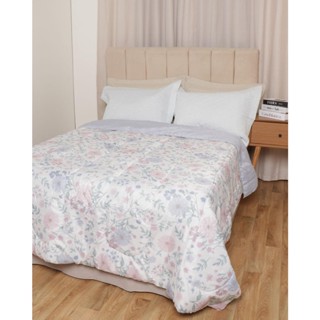 Edredom Casal Andreza Dupla Face 150 fios Floral Branco