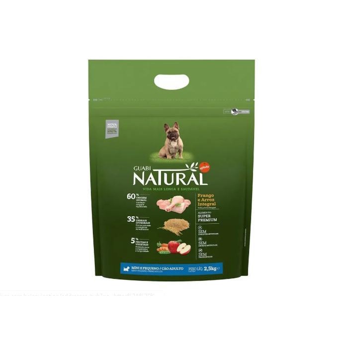 Ração Guabi Natural para Cães Adultos de Porte Mini e Pequeno sabor Frango 2,5kg
