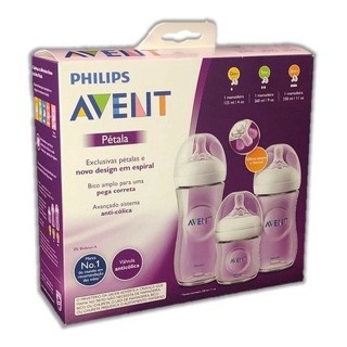Mamadeiras Pétala Transparentes Triplo Pack 125, 260 e 330ml