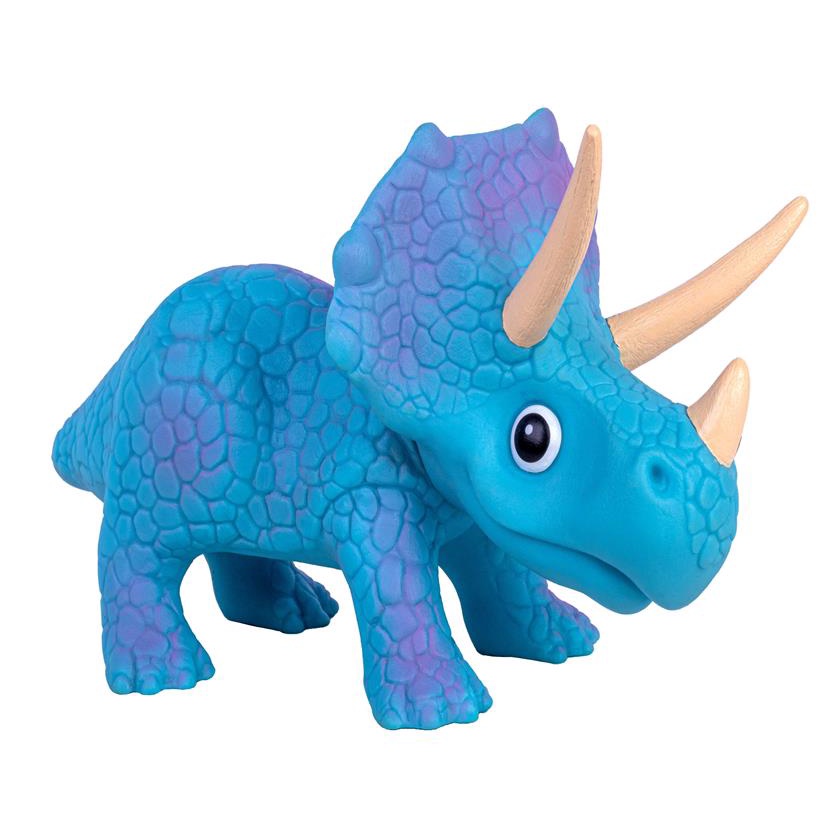 Dinossauro Amigo Feitos Em Vinil Macio Triceratops Azul