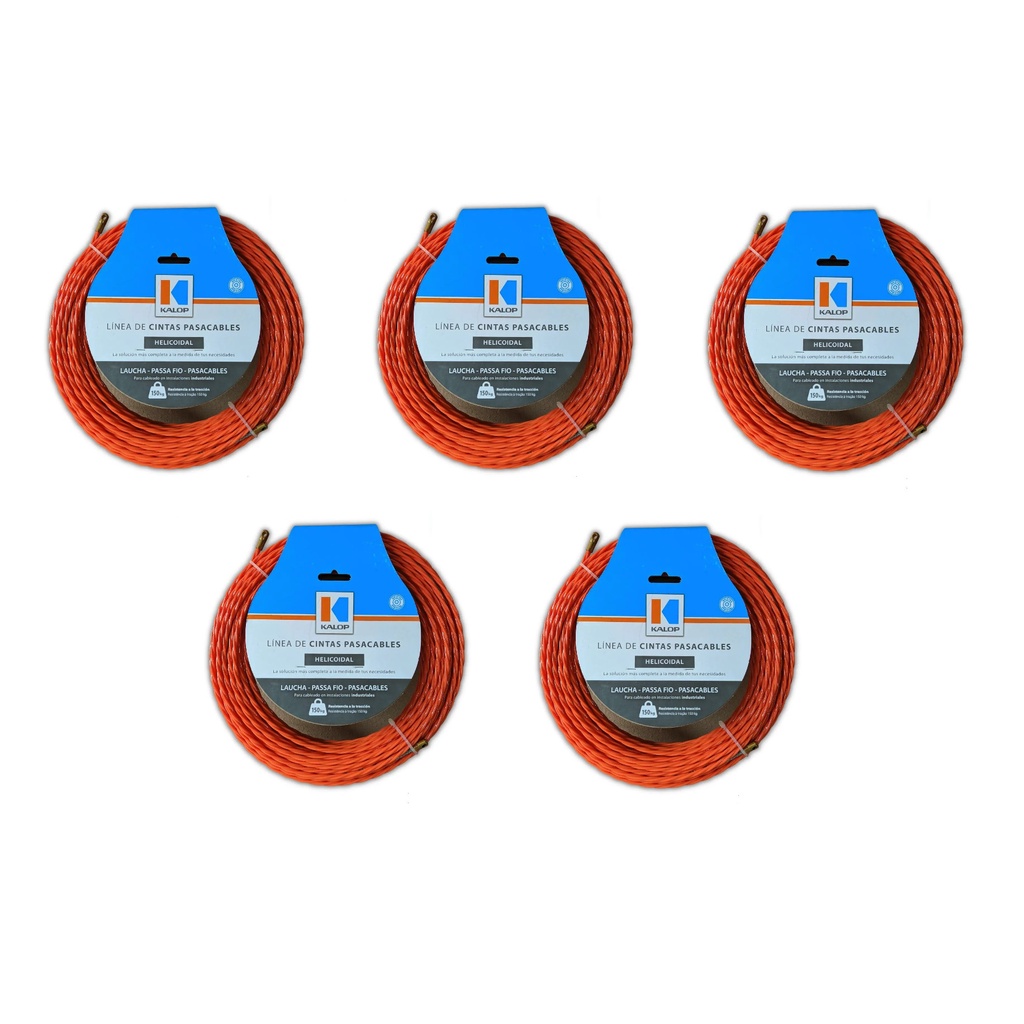 Kit com 5 Guia Passa Fio Profissional Resistente 20m Kalop