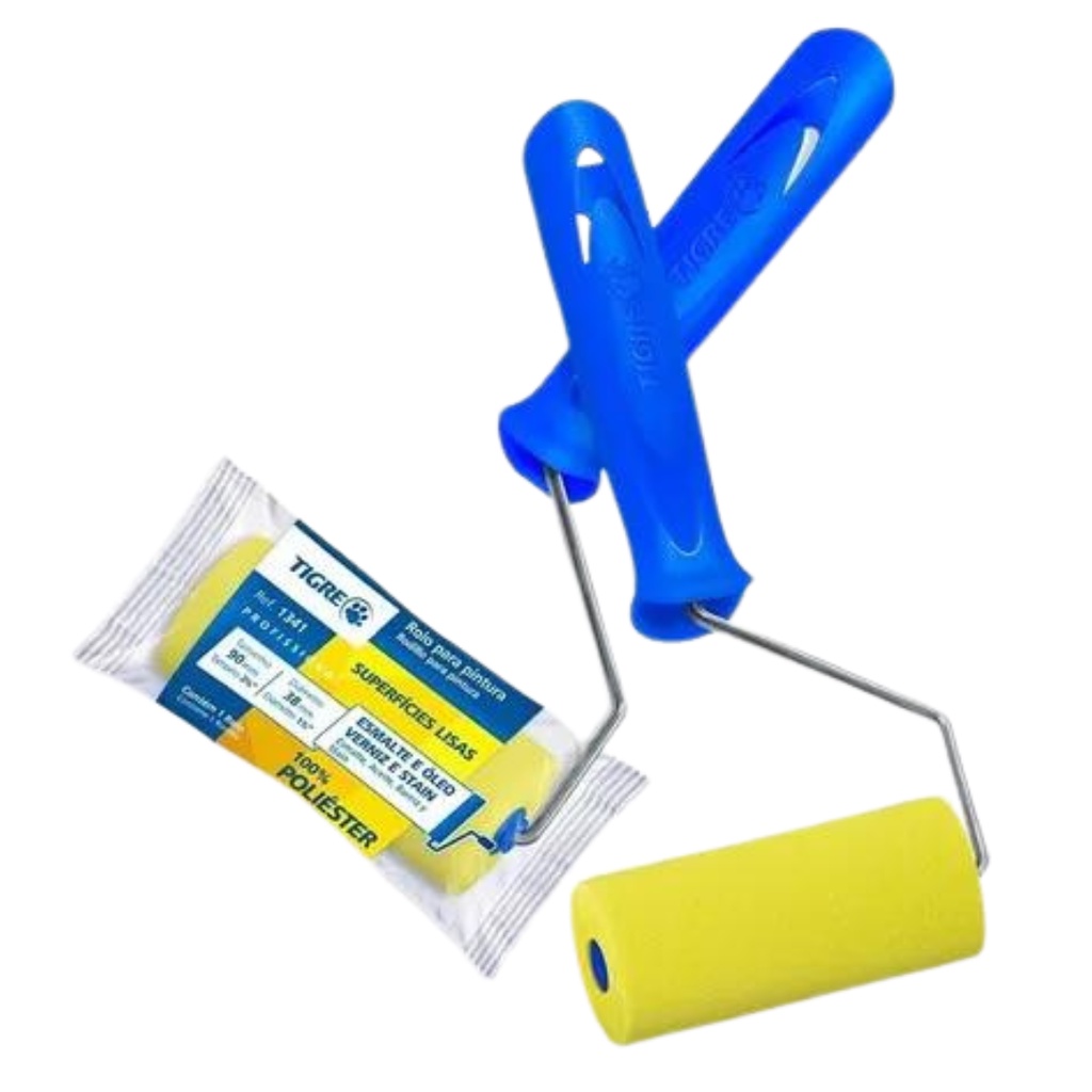 Rolo De Pintura Espuma Poliéster 9cm Profissional Com Cabo em Oferta na Shopee