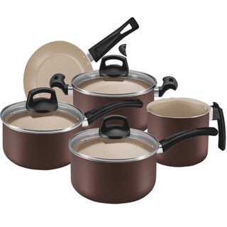 Jogo de Panela Marrom Antiaderente Frigideira Fervedor Caçarola Premium Panelux