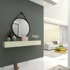 Aparador Nicho Sala Suspenso 2 Gavetas 157 Nobre Off White - Gelius