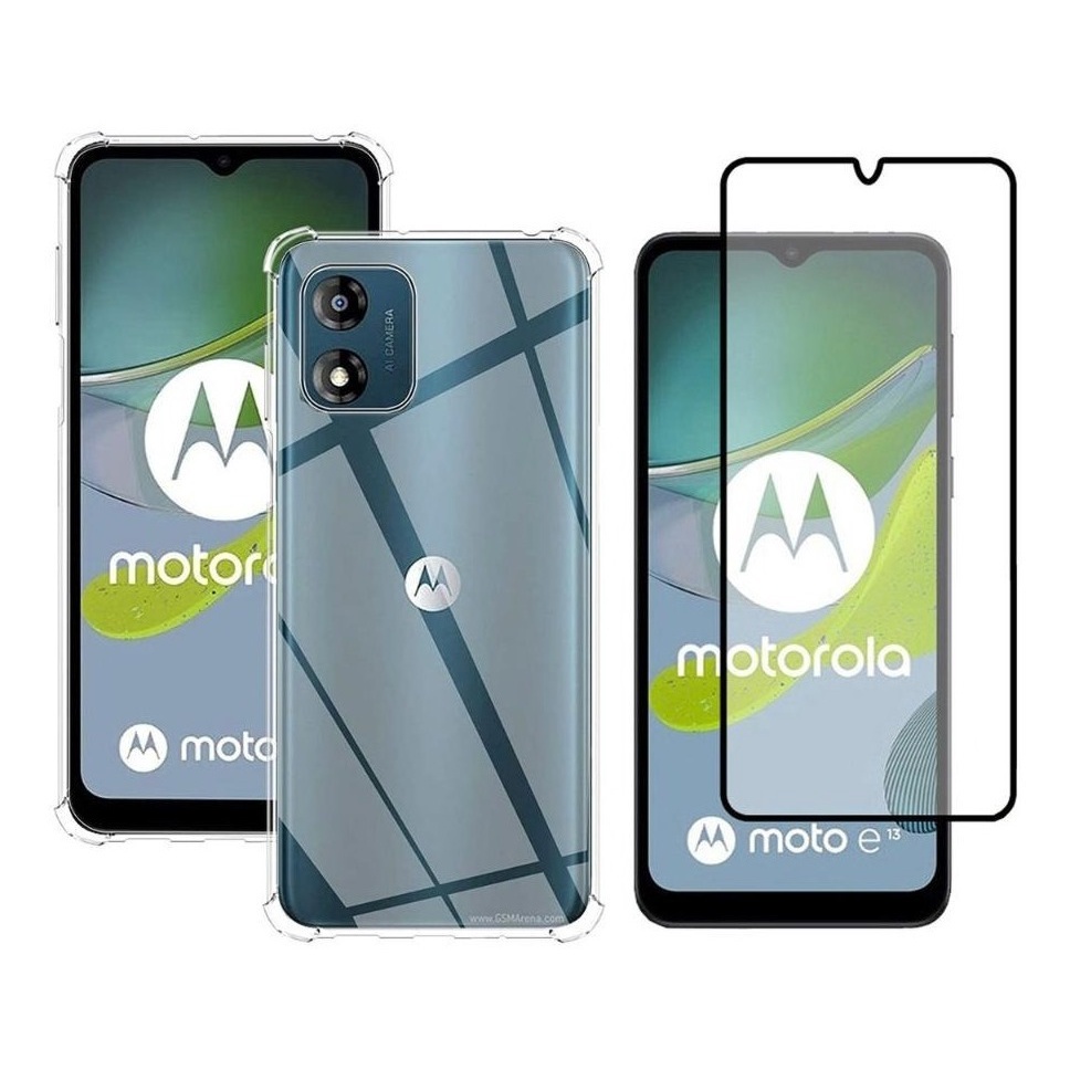 Capa Case Capinha Compatível Com Moto E13 + Película 3D Vidro Temperado